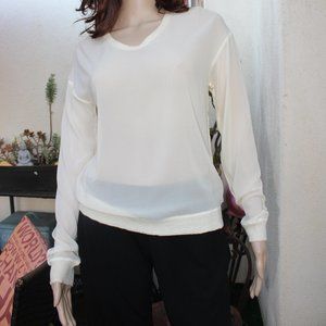 NWOT $395 Vince Cream Silk & Cashmere Knit Top M